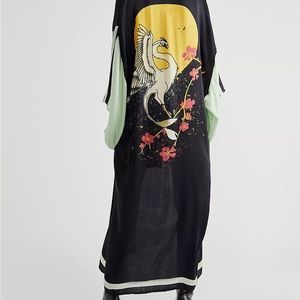 Free People Silky Crane Kimono size L